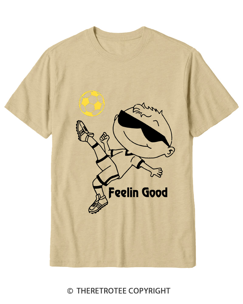 TheRetroTee Soccer Player Graphic 1990s Cotton T-Shirt