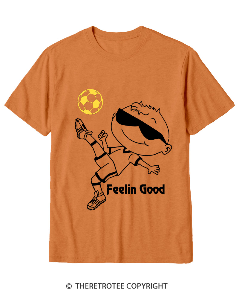 TheRetroTee Soccer Player Graphic 1990s Cotton T-Shirt