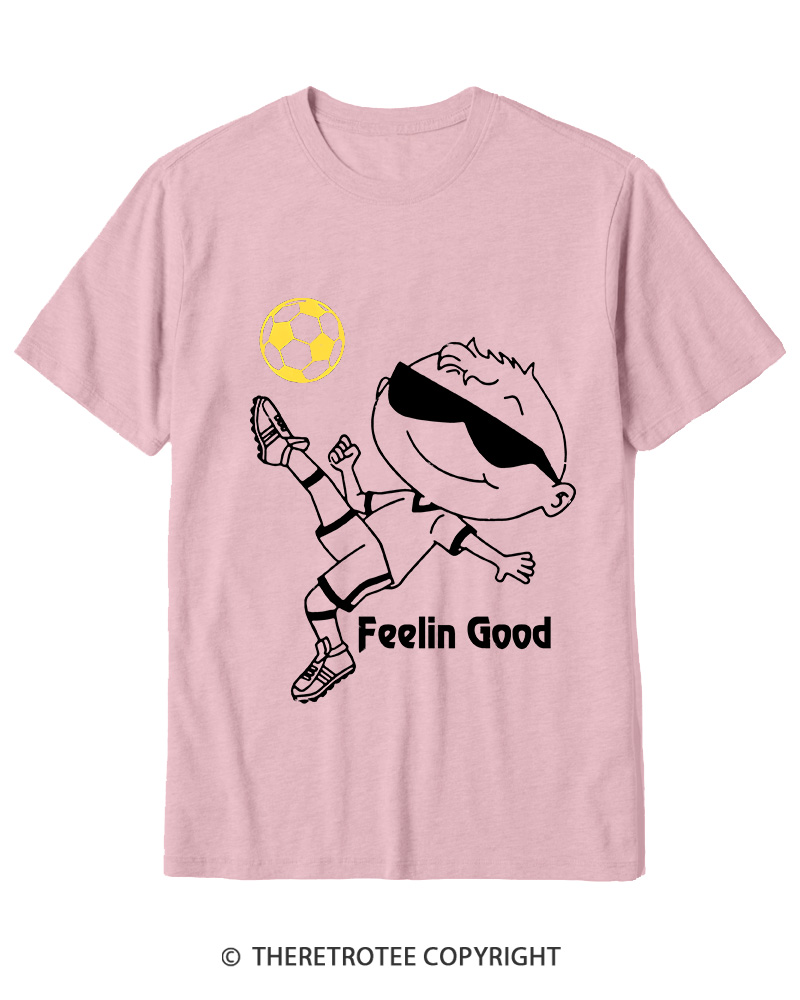 TheRetroTee Soccer Player Graphic 1990s Cotton T-Shirt