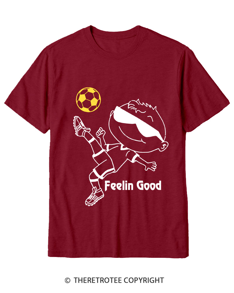 TheRetroTee Soccer Player Graphic 1990s Cotton T-Shirt