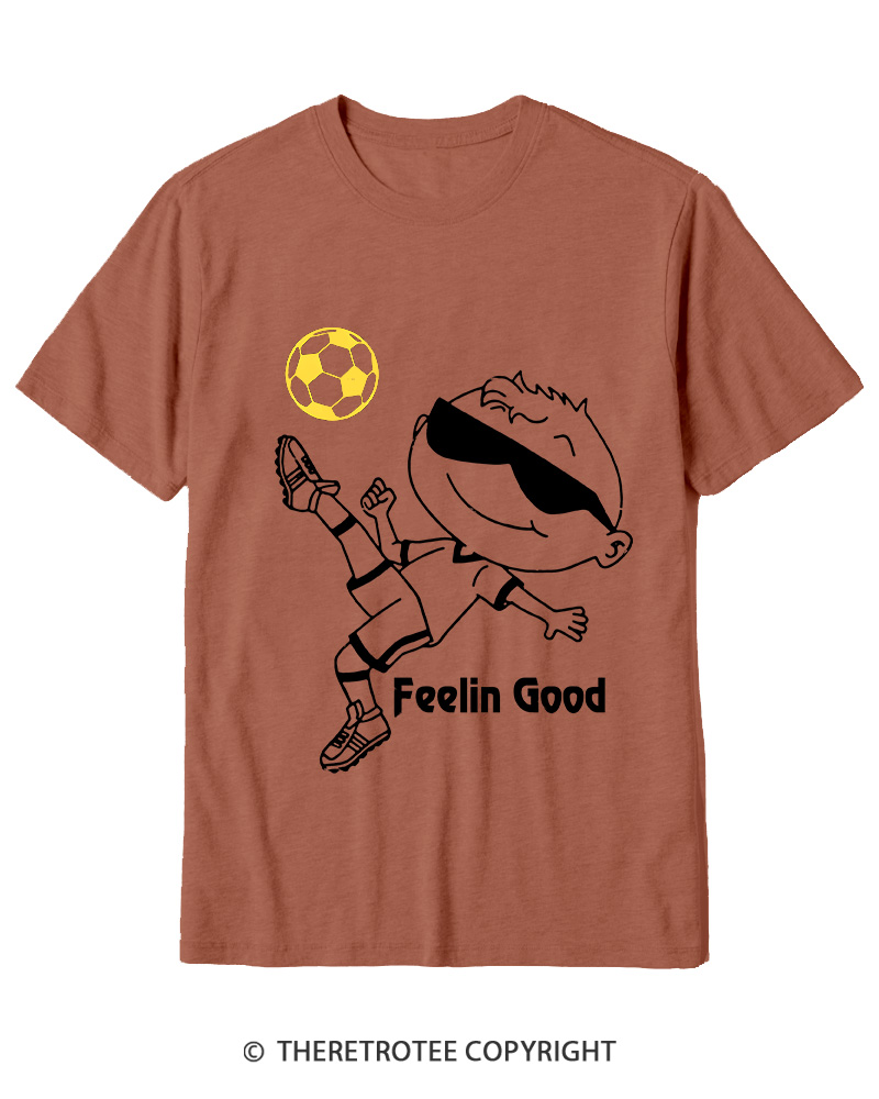 TheRetroTee Soccer Player Graphic 1990s Cotton T-Shirt