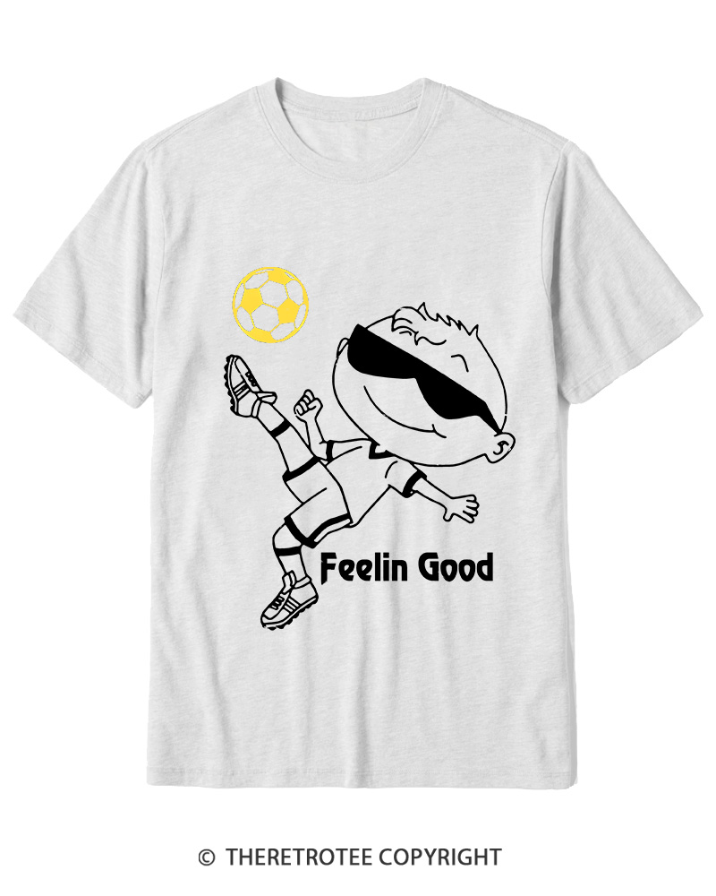 TheRetroTee Soccer Player Graphic 1990s Cotton T-Shirt