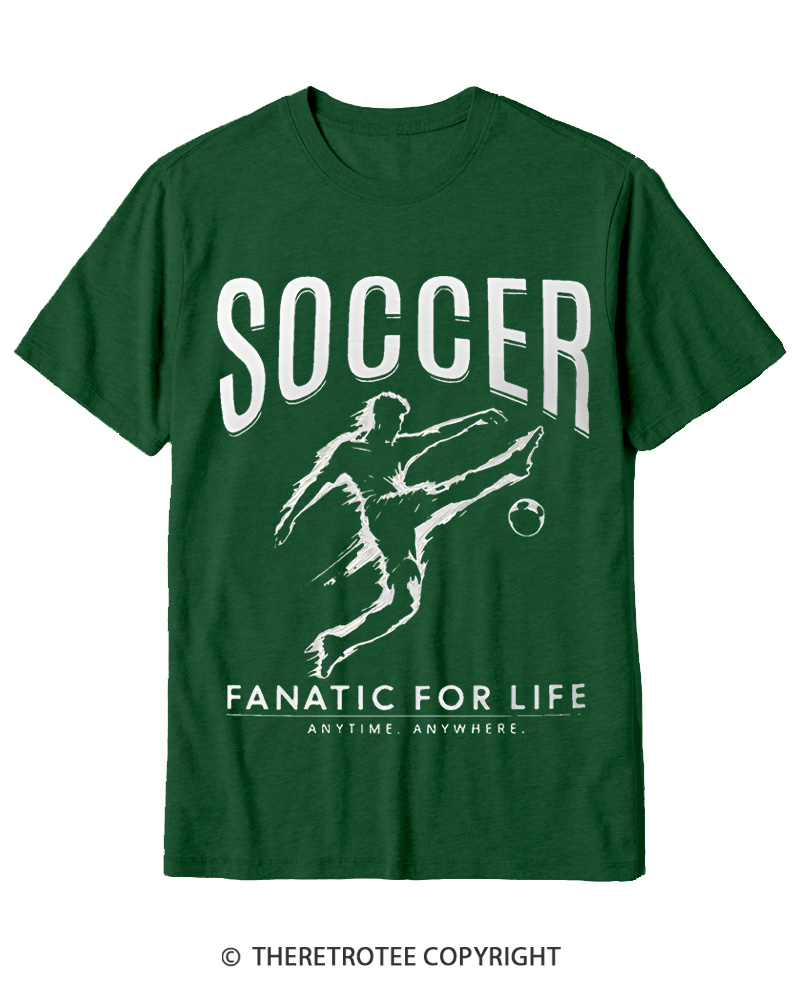 TheRetroTee Soccer Fanatic for Life 2000s Cotton T-Shirt