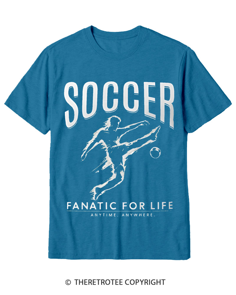 TheRetroTee Soccer Fanatic for Life 2000s Cotton T-Shirt