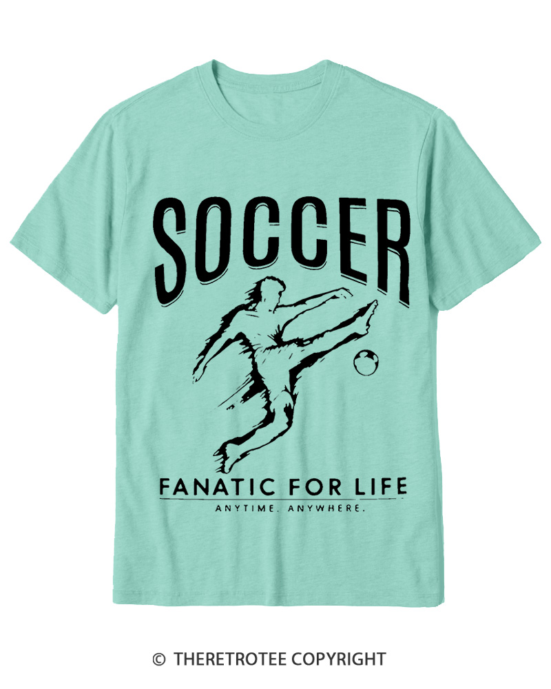 TheRetroTee Soccer Fanatic for Life 2000s Cotton T-Shirt