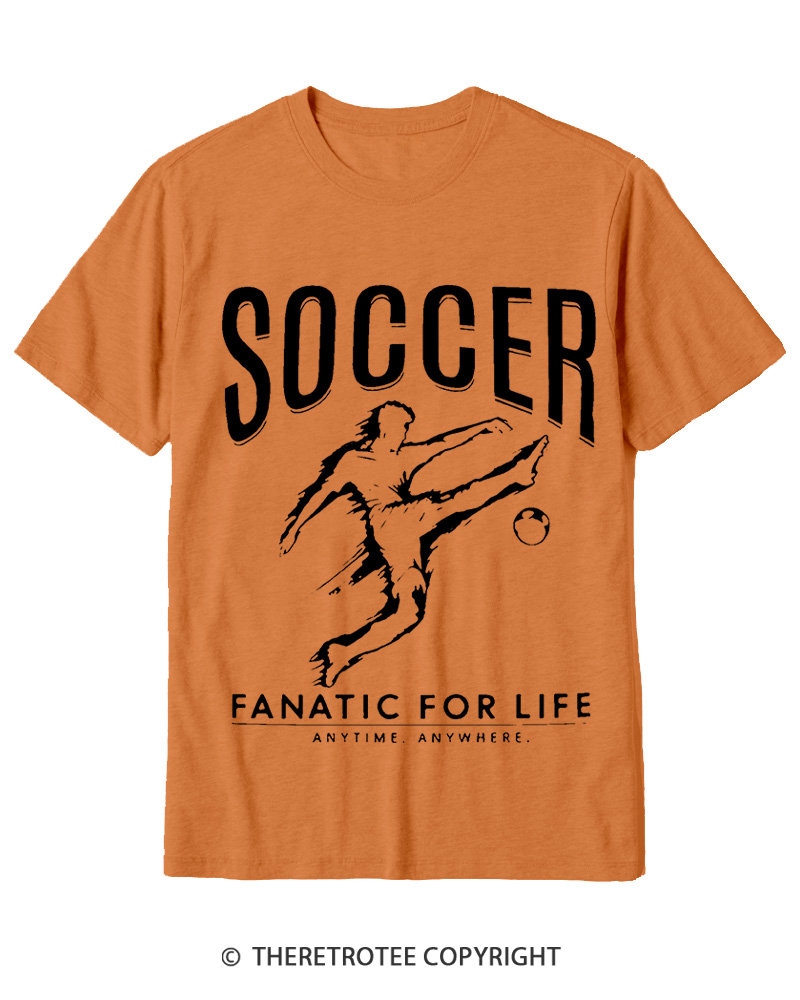 TheRetroTee Soccer Fanatic for Life 2000s Cotton T-Shirt