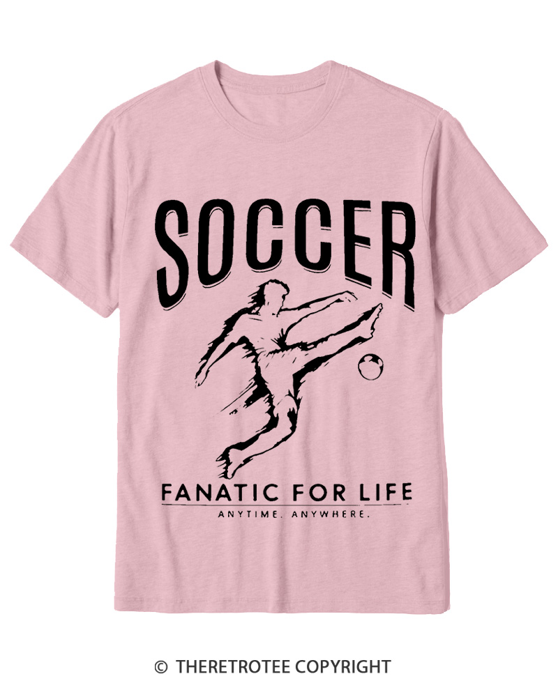 TheRetroTee Soccer Fanatic for Life 2000s Cotton T-Shirt