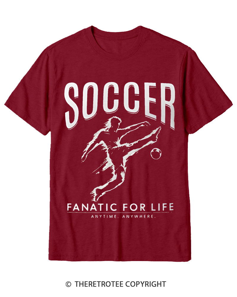 TheRetroTee Soccer Fanatic for Life 2000s Cotton T-Shirt