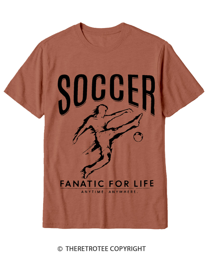 TheRetroTee Soccer Fanatic for Life 2000s Cotton T-Shirt