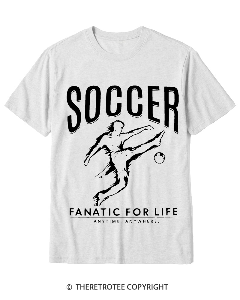 TheRetroTee Soccer Fanatic for Life 2000s Cotton T-Shirt