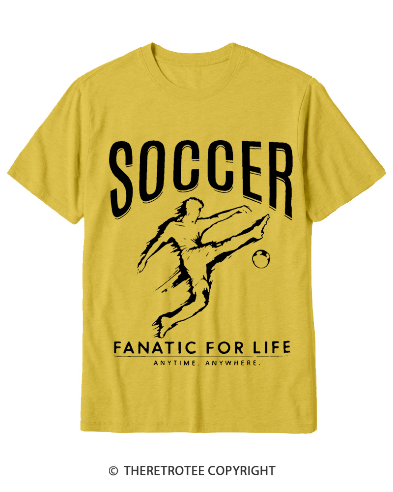 TheRetroTee Soccer Fanatic for Life 2000s Cotton T-Shirt