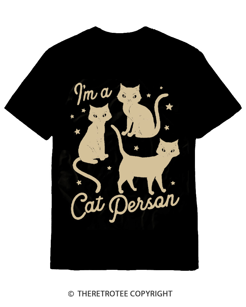 TheRetroTee I'm A Cat Person 1990s Cotton T-Shirt