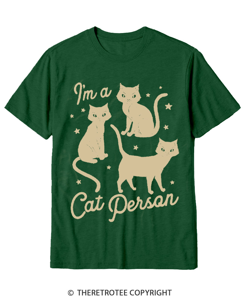 TheRetroTee I'm A Cat Person 1990s Cotton T-Shirt