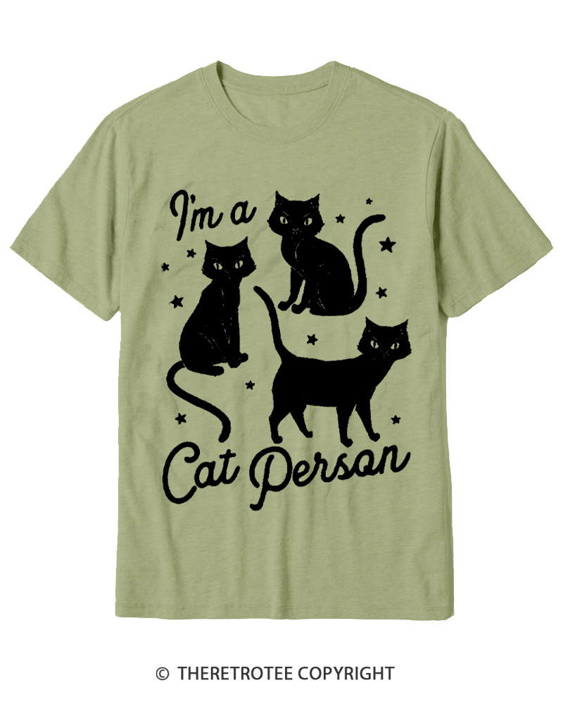 TheRetroTee I'm A Cat Person 1990s Cotton T-Shirt