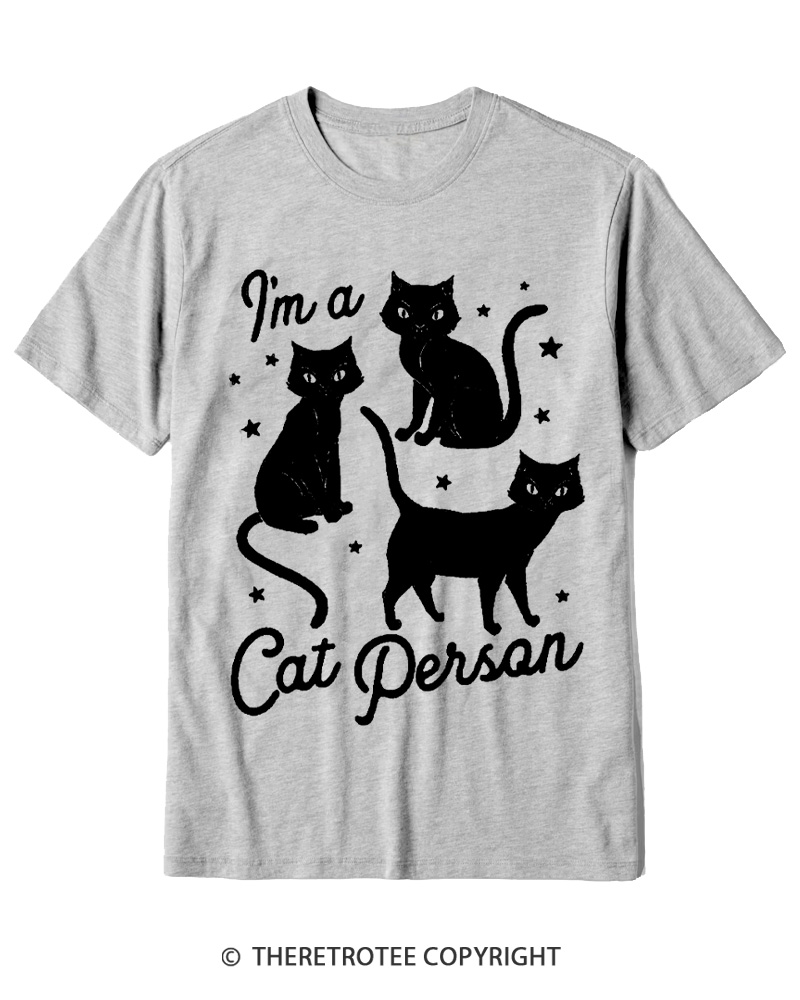 TheRetroTee I'm A Cat Person 1990s Cotton T-Shirt