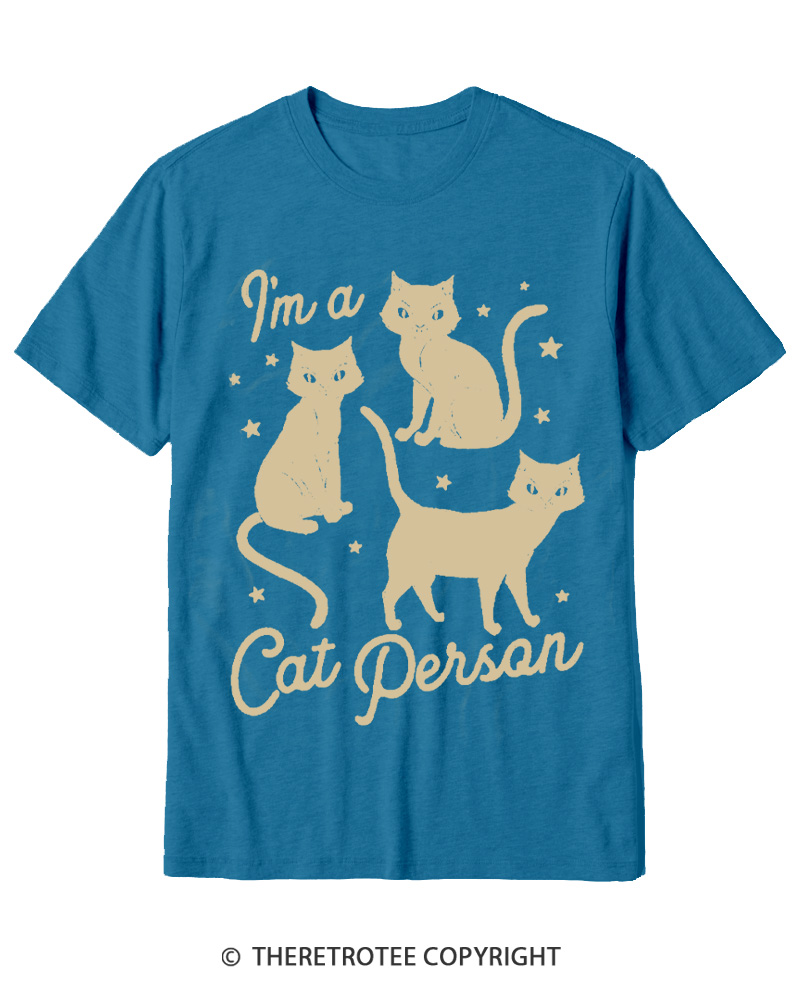 TheRetroTee I'm A Cat Person 1990s Cotton T-Shirt