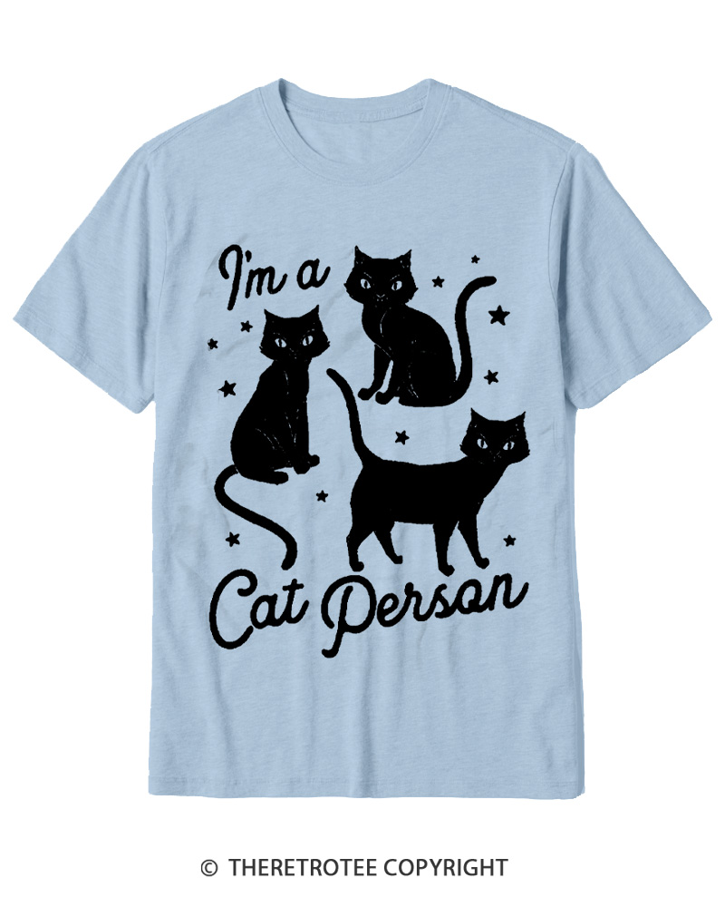 TheRetroTee I'm A Cat Person 1990s Cotton T-Shirt