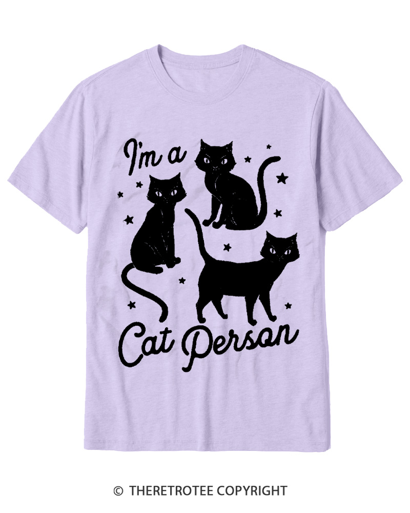 TheRetroTee I'm A Cat Person 1990s Cotton T-Shirt