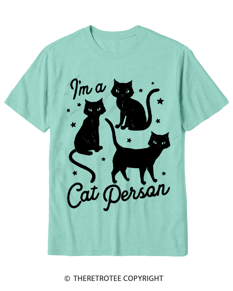 TheRetroTee I'm A Cat Person 1990s Cotton T-Shirt
