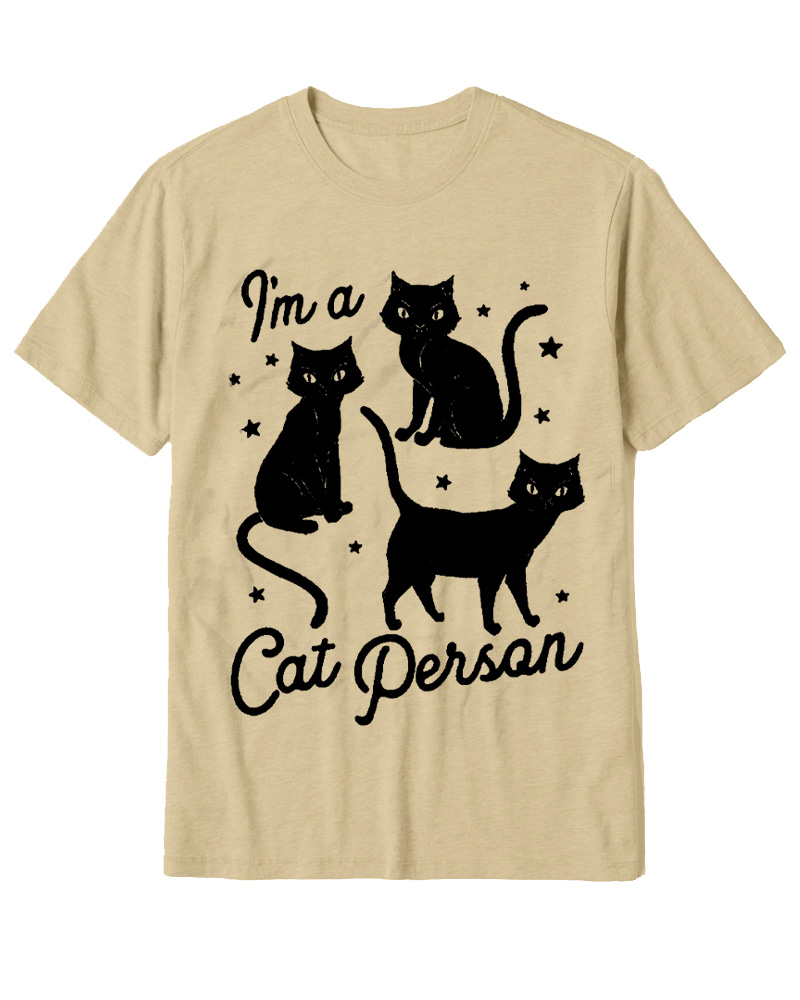 TheRetroTee I'm A Cat Person 1990s Cotton T-Shirt