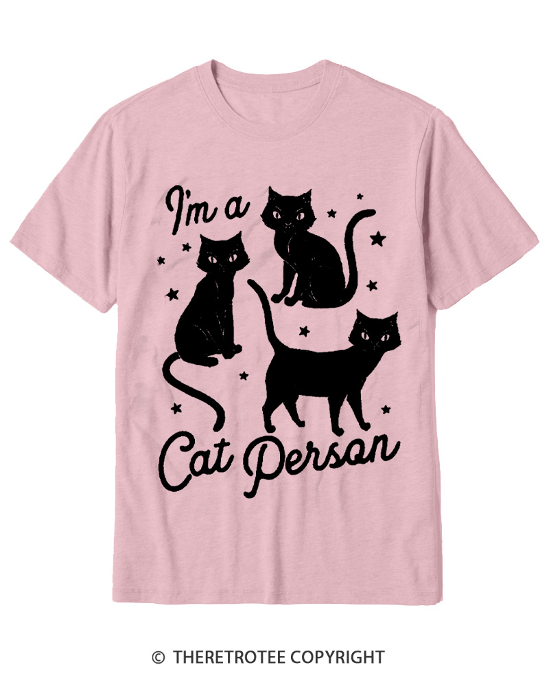 TheRetroTee I'm A Cat Person 1990s Cotton T-Shirt