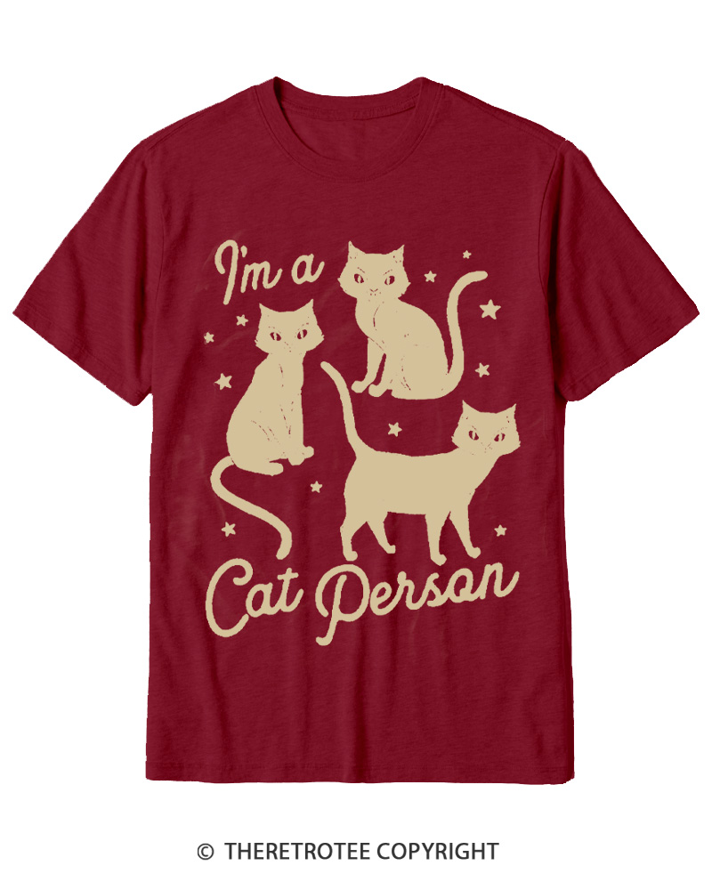 TheRetroTee I'm A Cat Person 1990s Cotton T-Shirt
