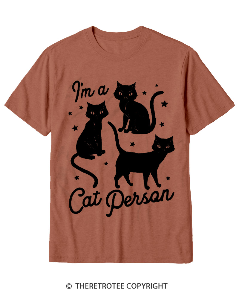 TheRetroTee I'm A Cat Person 1990s Cotton T-Shirt