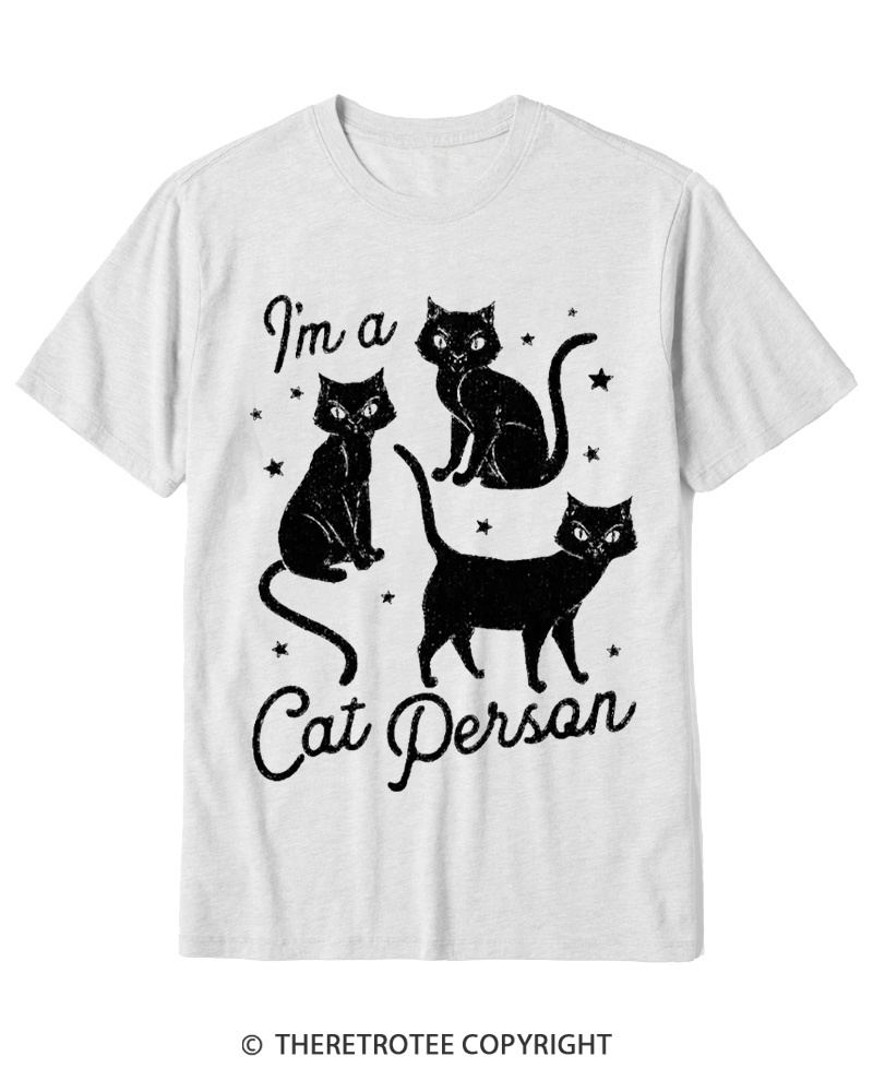 TheRetroTee I'm A Cat Person 1990s Cotton T-Shirt