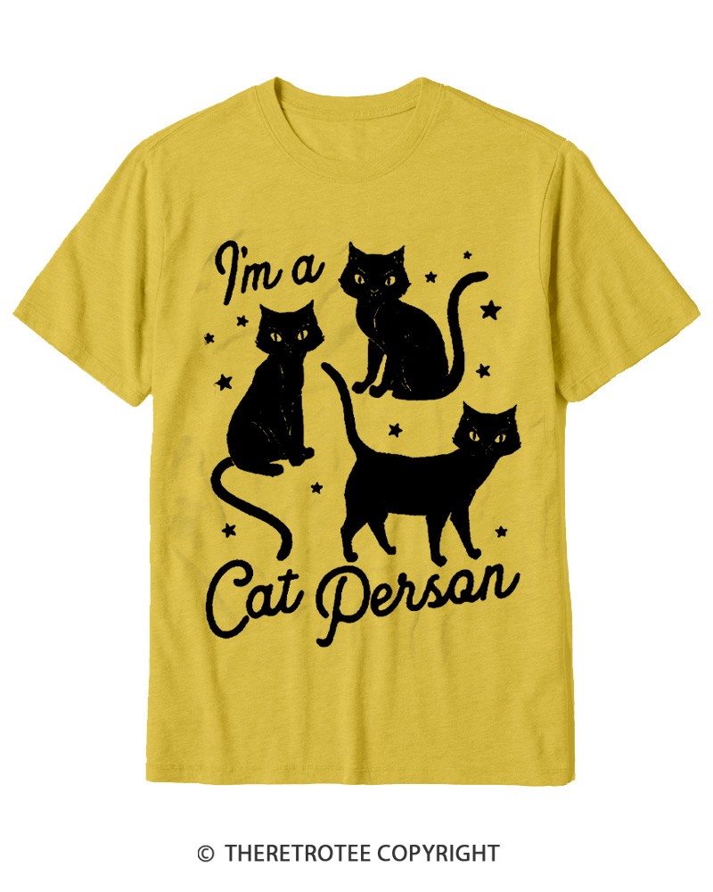 TheRetroTee I'm A Cat Person 1990s Cotton T-Shirt