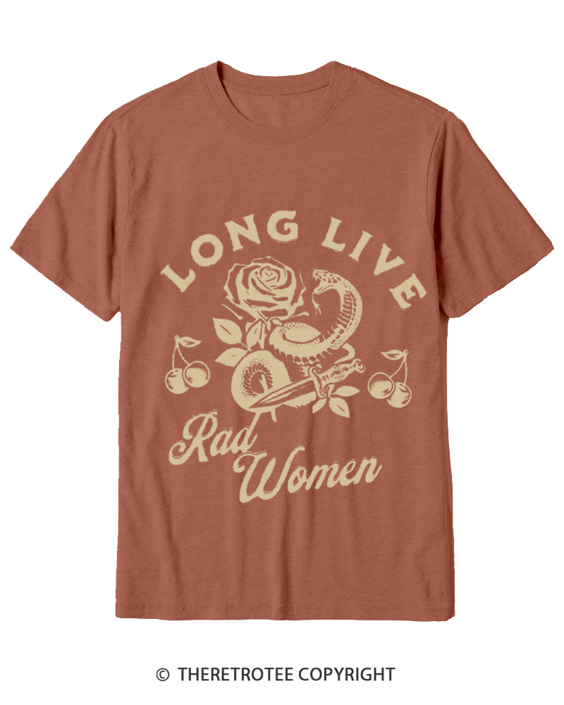 TheRetroTee Long Live Rad Women 1960s Cotton T-Shirt