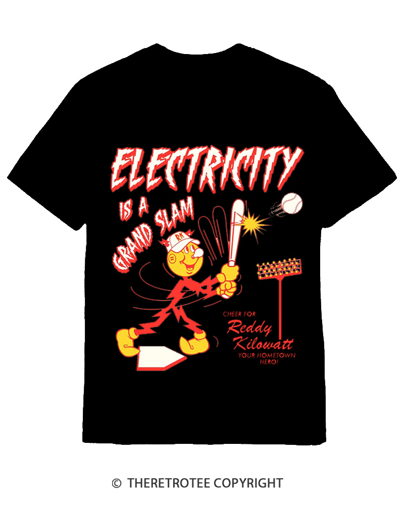 TheRetroTee Electricity is a Grand Slam 1960s Cotton T-Shirt