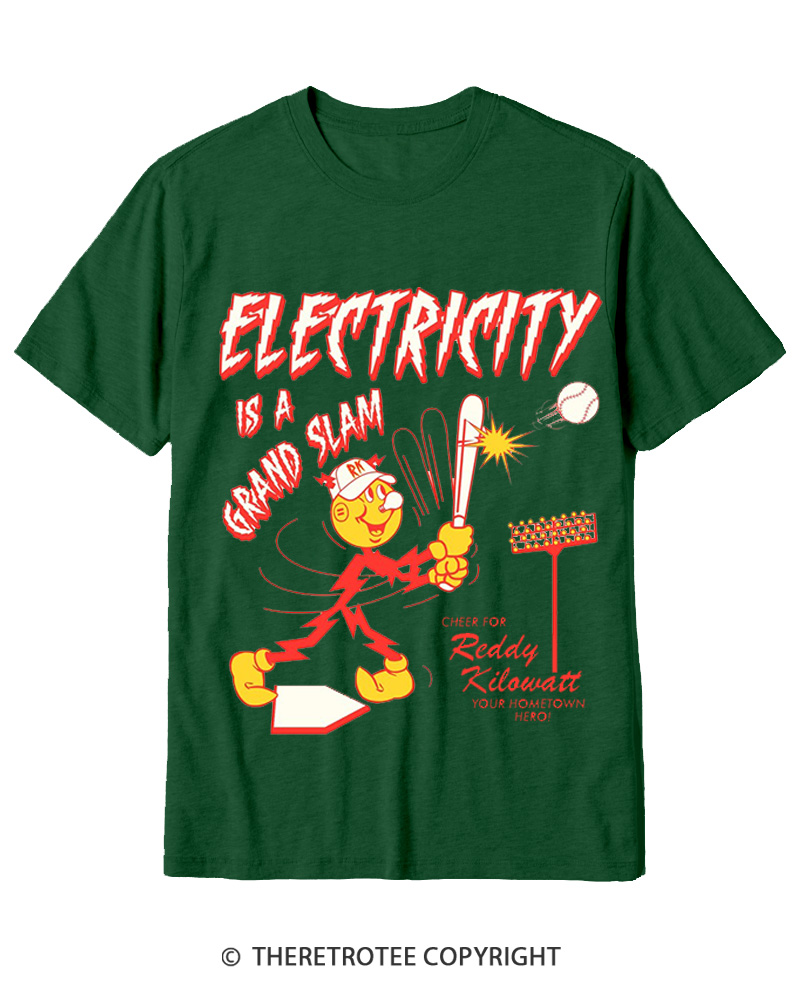 TheRetroTee Electricity is a Grand Slam 1960s Cotton T-Shirt