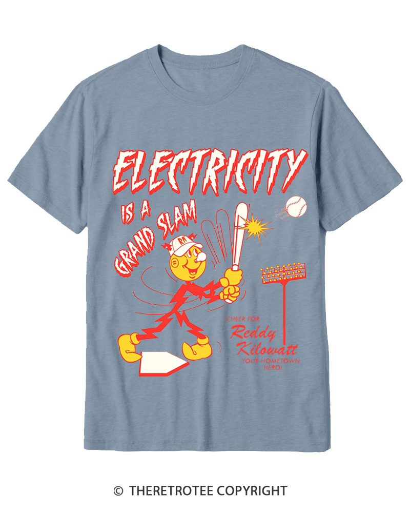 TheRetroTee Electricity is a Grand Slam 1960s Cotton T-Shirt