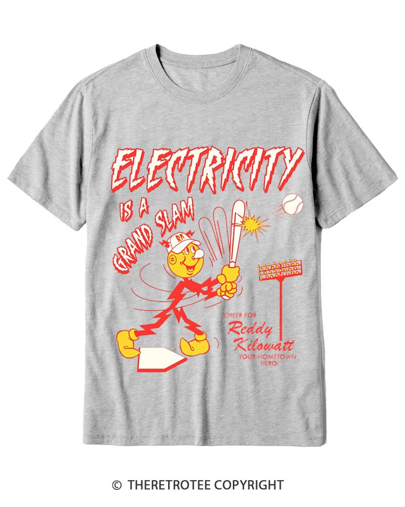 TheRetroTee Electricity is a Grand Slam 1960s Cotton T-Shirt