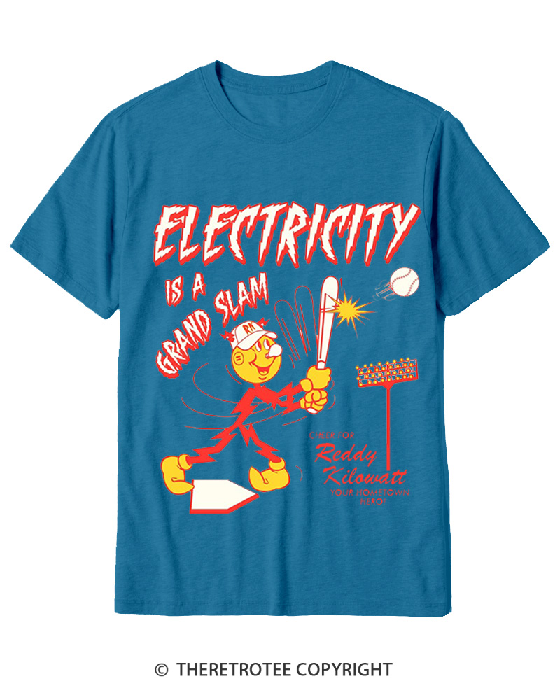 TheRetroTee Electricity is a Grand Slam 1960s Cotton T-Shirt