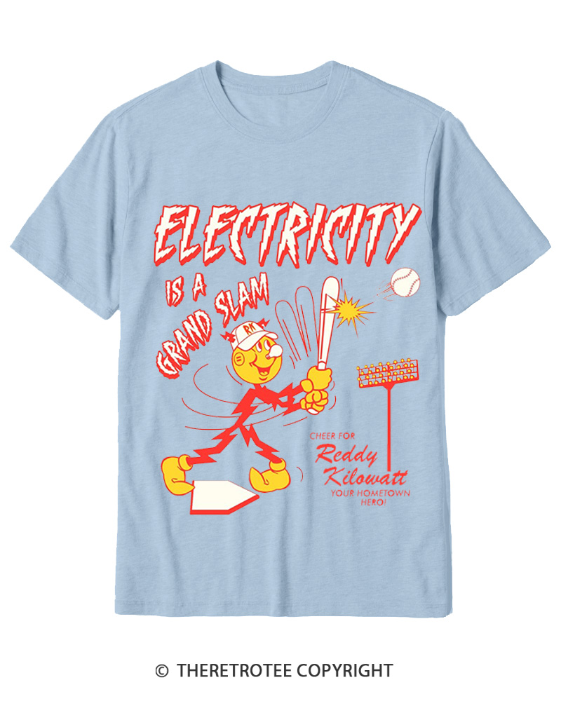 TheRetroTee Electricity is a Grand Slam 1960s Cotton T-Shirt