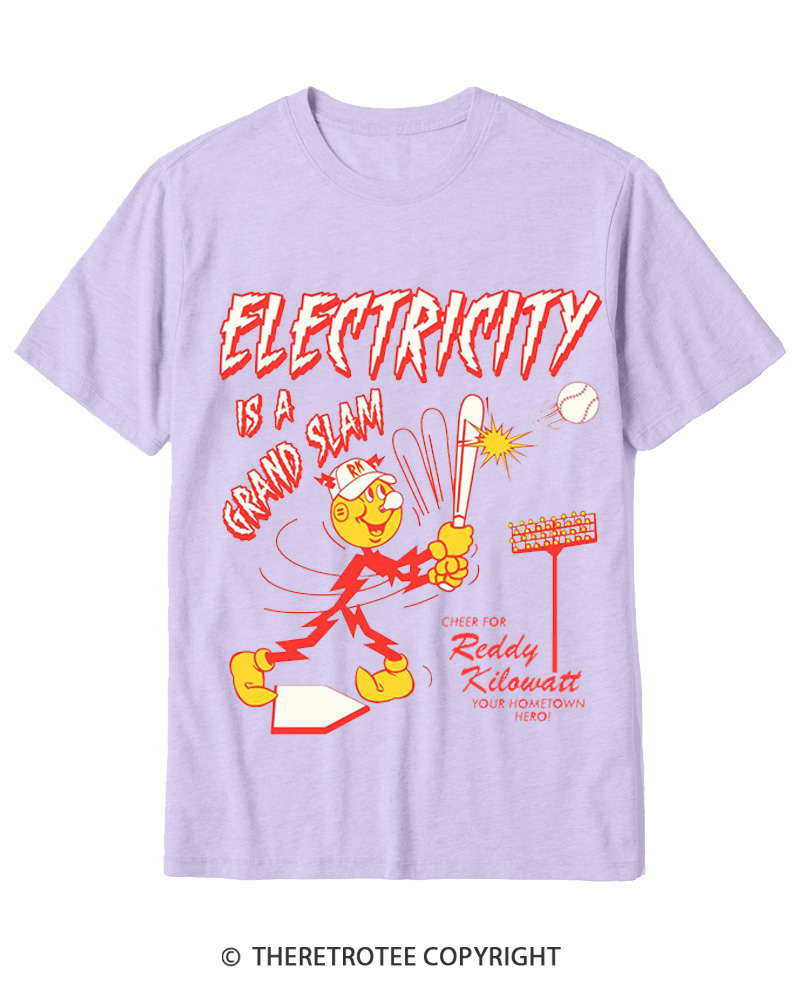 TheRetroTee Electricity is a Grand Slam 1960s Cotton T-Shirt