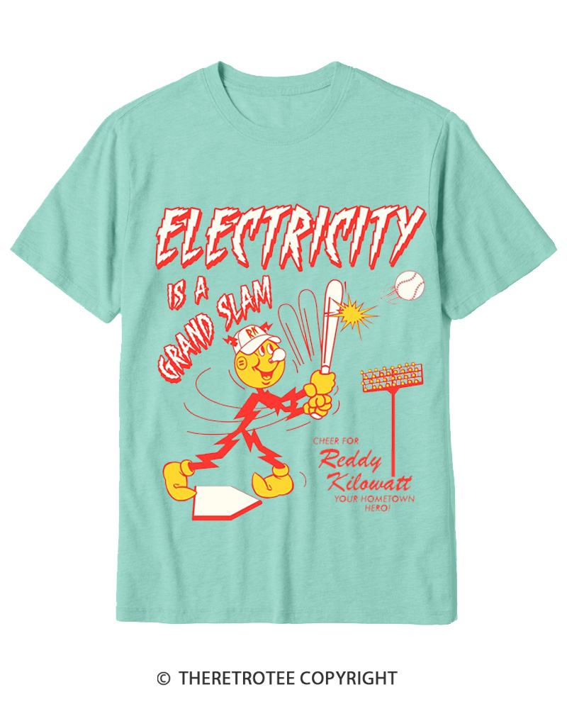TheRetroTee Electricity is a Grand Slam 1960s Cotton T-Shirt