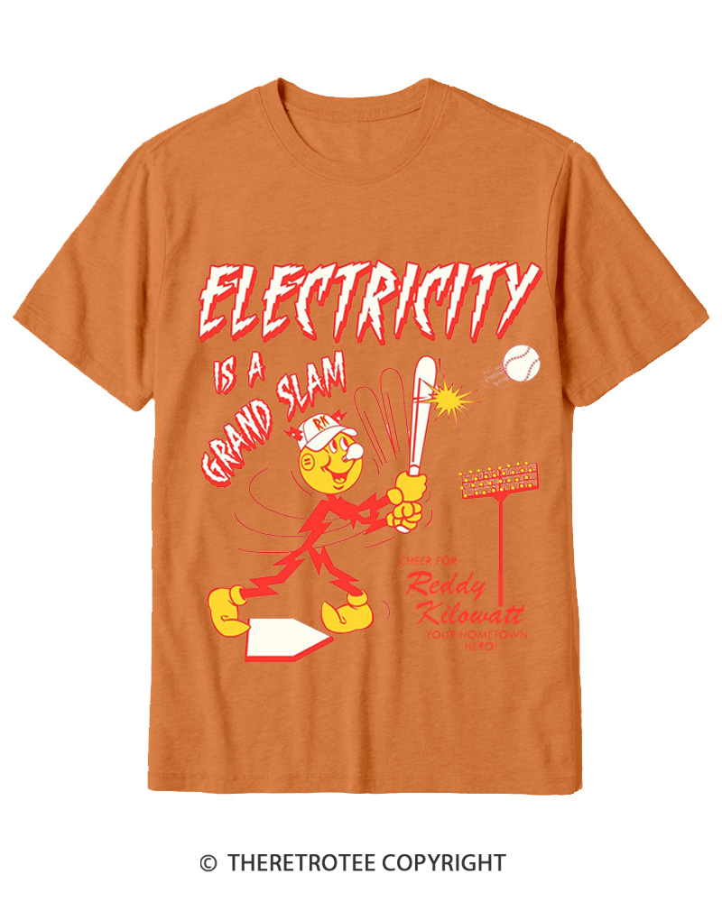 TheRetroTee Electricity is a Grand Slam 1960s Cotton T-Shirt