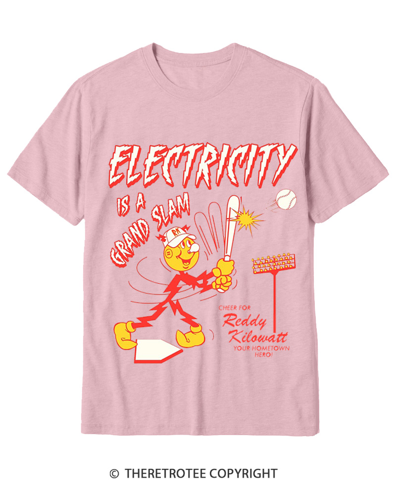 TheRetroTee Electricity is a Grand Slam 1960s Cotton T-Shirt