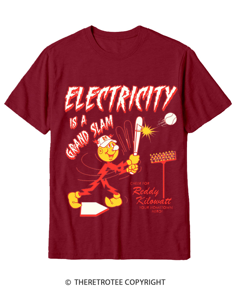 TheRetroTee Electricity is a Grand Slam 1960s Cotton T-Shirt
