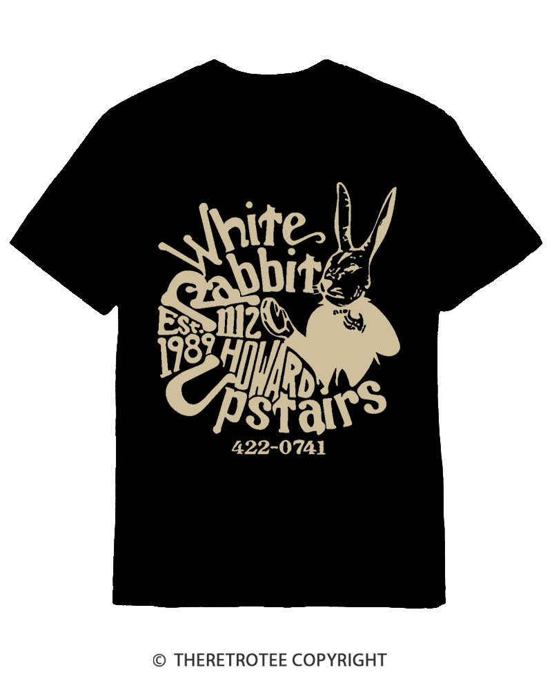 TheRetroTee White Rabbit I’m late 1970s Cotton T-Shirt