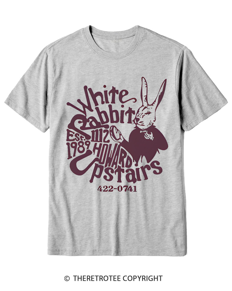TheRetroTee White Rabbit I’m late 1970s Cotton T-Shirt