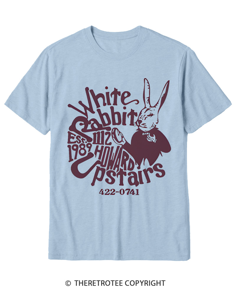 TheRetroTee White Rabbit I’m late 1970s Cotton T-Shirt