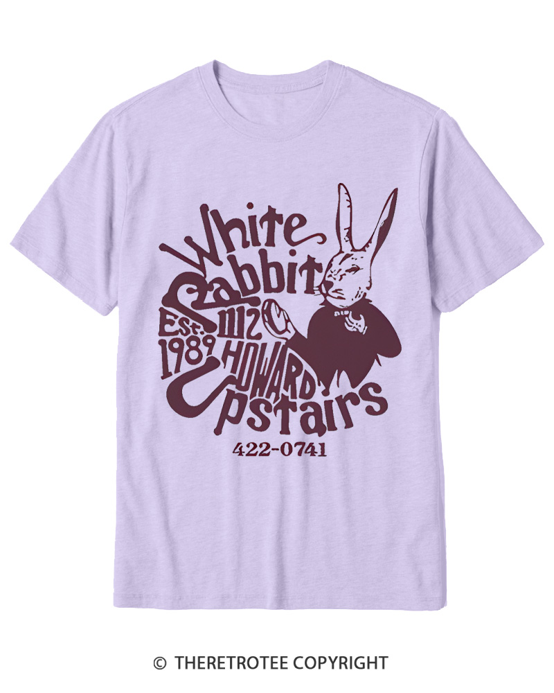 TheRetroTee White Rabbit I’m late 1970s Cotton T-Shirt