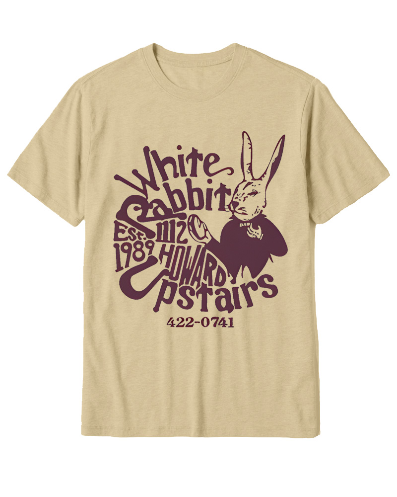 TheRetroTee White Rabbit I’m late 1970s Cotton T-Shirt