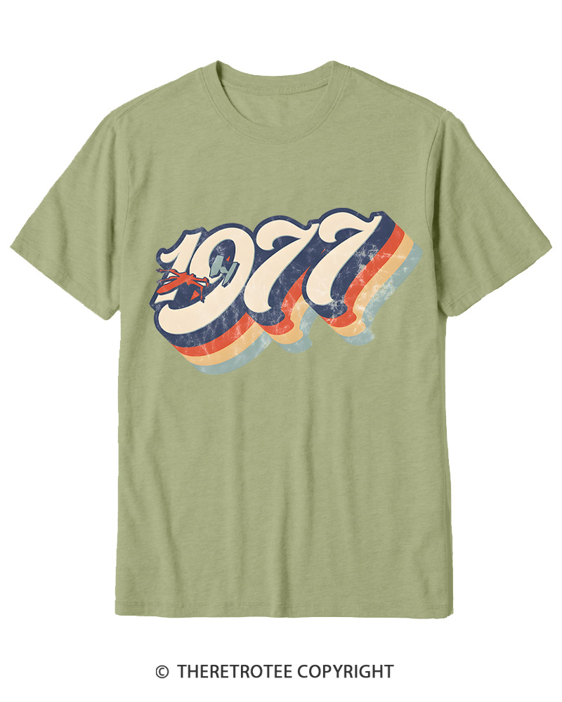 TheRetroTee 1977 Retro Dog Fight Cotton T-Shirt