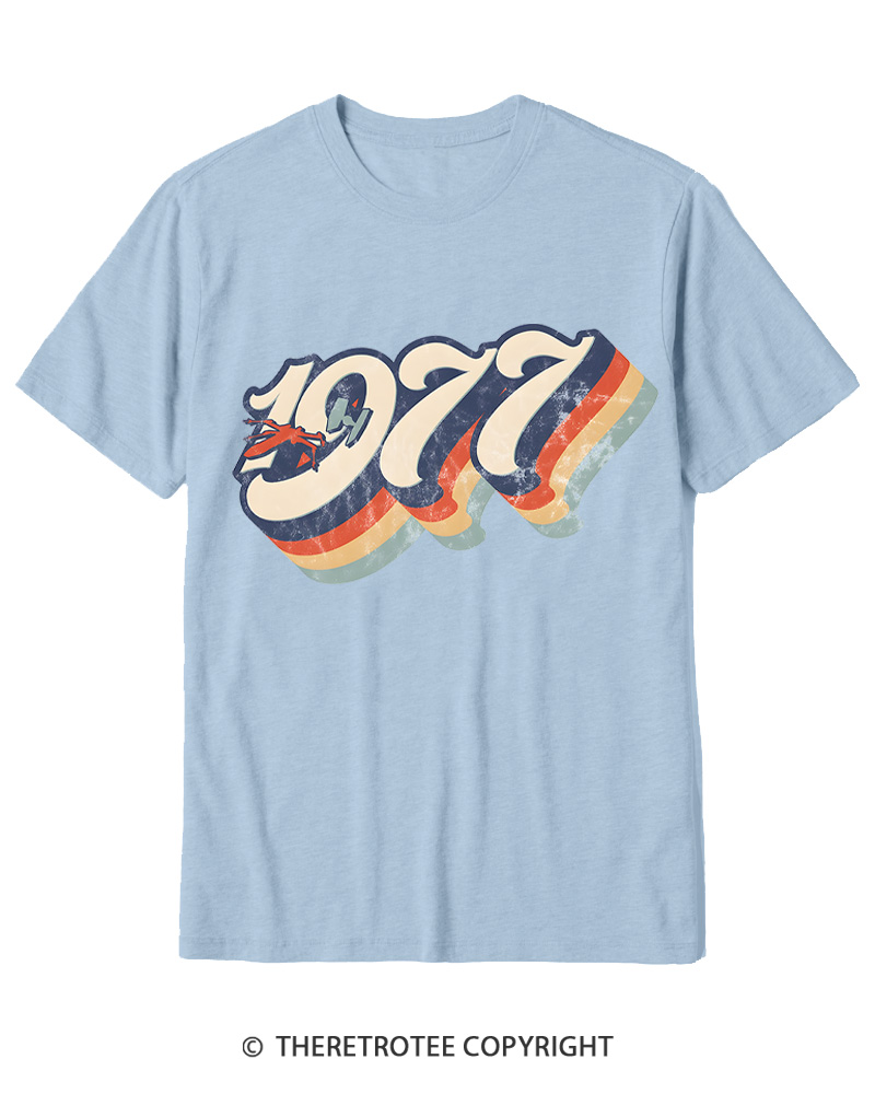 TheRetroTee 1977 Retro Dog Fight Cotton T-Shirt