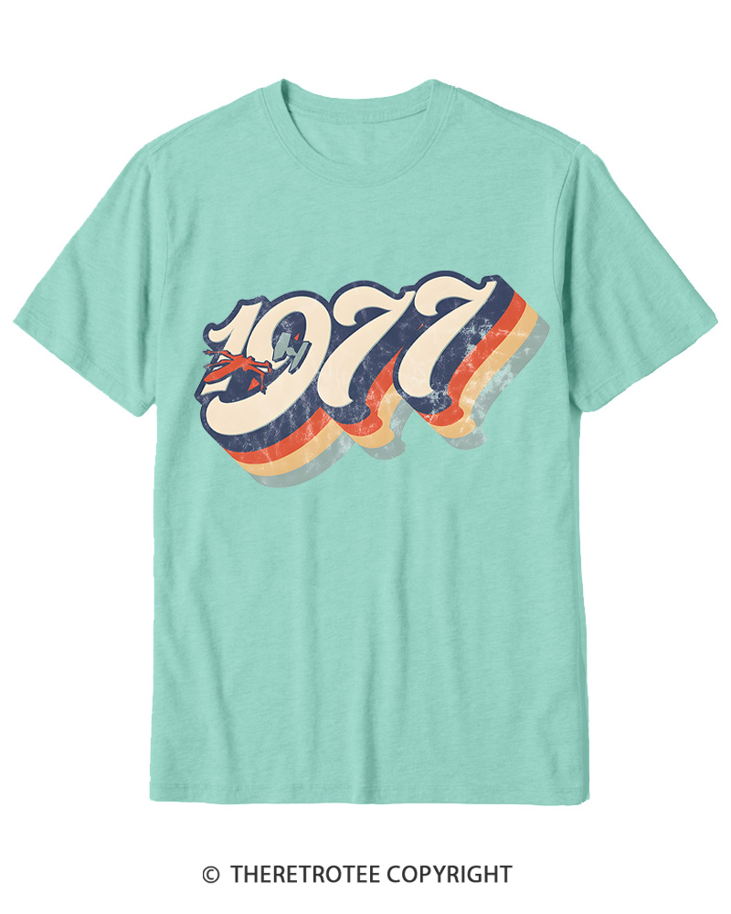 TheRetroTee 1977 Retro Dog Fight Cotton T-Shirt