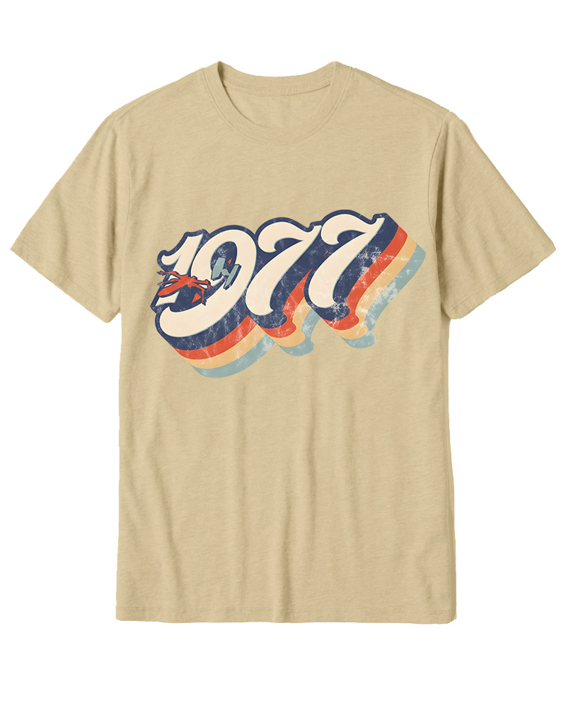 TheRetroTee 1977 Retro Dog Fight Cotton T-Shirt